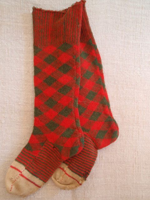 1850’s  Hand Knit Child’s Wool Socks